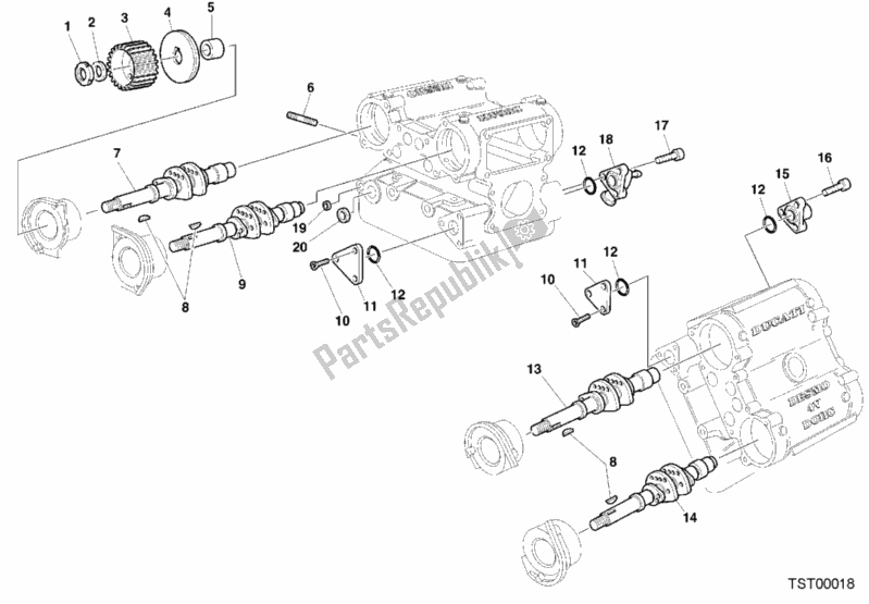 Tutte le parti per il 014 - Albero A Camme del Ducati Superbike 996 SPS 2000